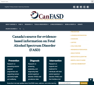CanFASD website main page