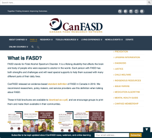 CanFASD website 'What is FASD?' page