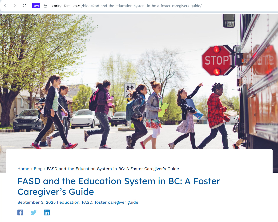 FASD and the Education System in BC: A Foster Caregiver's Guide